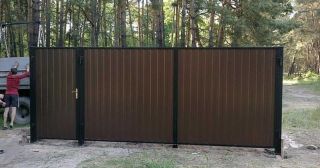 Купить распашные ворота из профнастила Новошахтинск, цена от 2796 руб.